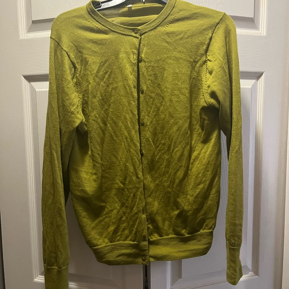 MUJI Women's Cardigan Green 100% wool